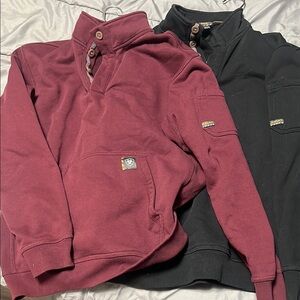 Men's Ariat Rebar Burgundy and Black Pullover Shirts